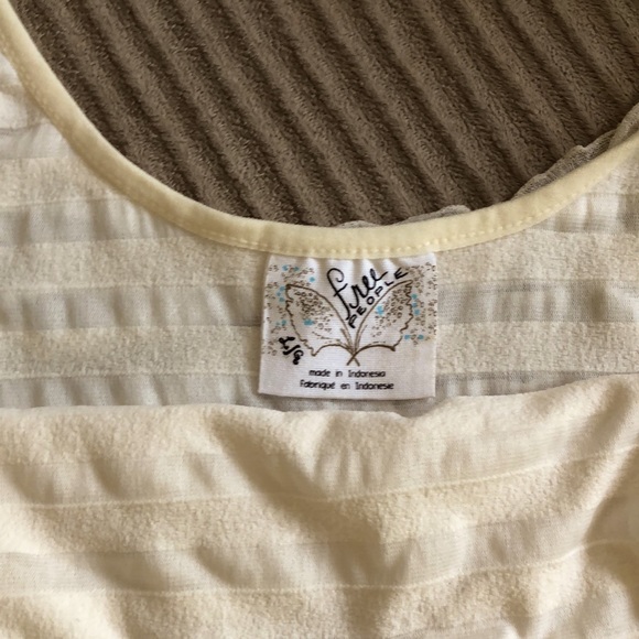 Free People NEVER WORN mini dress with ruffles. Ivory with a little bit of gold. - Picture 4 of 5